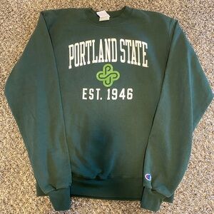 Champion Forest Green Portland State Crewneck Sweater
